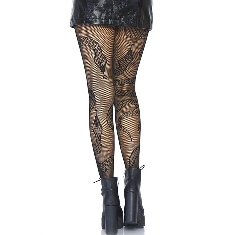 Leg Avenue Hosiery-Ciorapi Plasă cu Model Șarpe, Negri 3 img 162141 d063b31b8cd1331c9676a7b176a03655 1