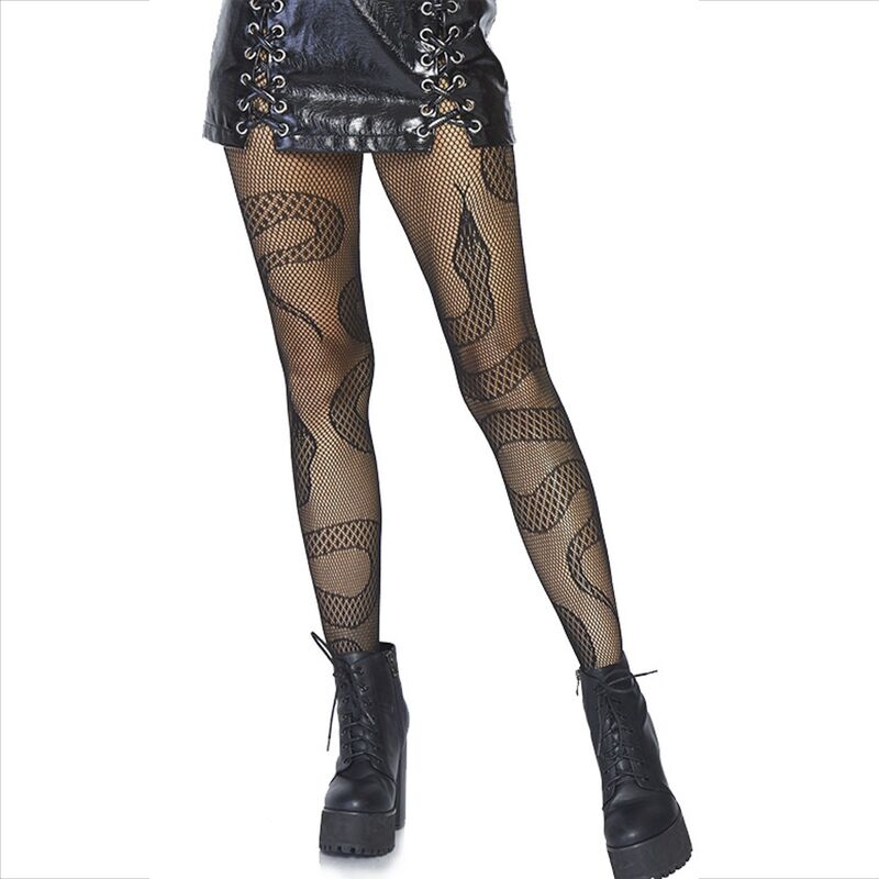 Leg Avenue Hosiery-Ciorapi Plasă cu Model Șarpe, Negri 2 img 162142 6c768683cefa98630993ef60b90e481c 1