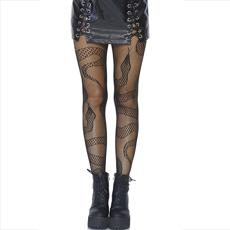 Leg Avenue Hosiery-Ciorapi Plasă cu Model Șarpe, Negri 1 img 162143 17ed018e669501347a9d1ebfb9e4ef94 1