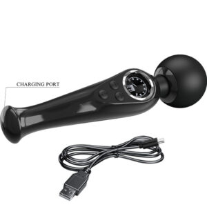 High Tech-Skyler Wand Vibrator Negru-Silicon, 10 Trepte - imagine 4