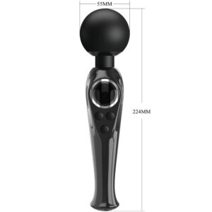 High Tech-Skyler Wand Vibrator Negru-Silicon, 10 Trepte - imagine 3