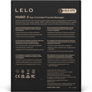Lelo-Hugo 2 Masajator pentru Prostată, Negru/Verde-ABS, 12 Trepte 7 Lelo-Hugo 2 Masajator pentru Prostată, Negru/Verde-ABS, 12 Trepte - imagine 4