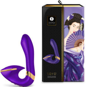 Shunga-Soyo Masajator Intim, Fucsia/Negru/Roz+-Silicon, 10 Trepte - imagine 3