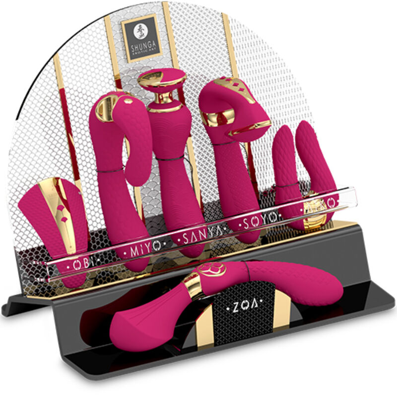 Shunga Toys-Display cu 6 Massagere Intime Fuchsia-Metal, USB 1 img 162960 e73e43f30385d8f33fc463bf0384d2a9 1