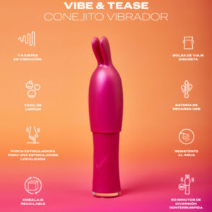 Durex Toys-Vibe & Tease Vibrator Bunny Reîncărcabil, 7 Moduri - imagine 2