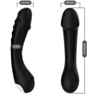 Armony Vibrators-Dildo Vibrator G-spot din Silicon Negru-10 Trepte - imagine 3