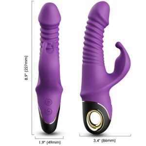 Armony Vibrators-Zing Dildo Vibrator Rabbit Mov-Silicon, 10 Trepte - imagine 3