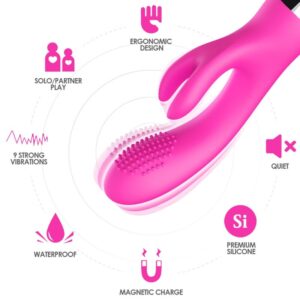 Armony Vibrators-Vibrator Rabbit Fuchsia-Silicon, 10 Trepte 8 Armony Vibrators-Vibrator Rabbit Fuchsia-Silicon, 10 Trepte - imagine 3