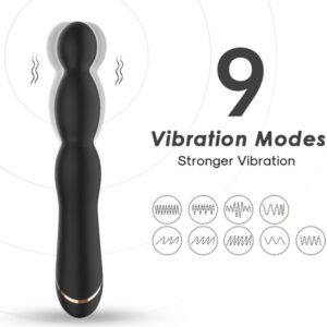 Armony Vibrators-Bambu Vibrator Adjustable Black-10 Trepte - imagine 3