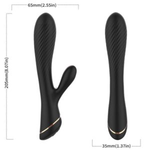 Armony Vibrators-Vibrator Rabbit din Silicon, Negru-10 Trepte - imagine 3