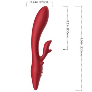 Armony Vibrators-Elk Vibrator Rabbit Curbat Roșu-Silicon, 10 8 Armony Vibrators-Elk Vibrator Rabbit Curbat Roșu-Silicon, 10 - imagine 3