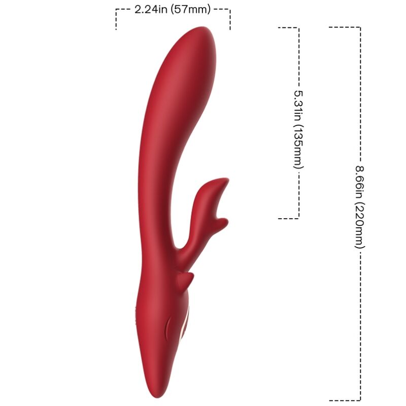 Armony Vibrators-Elk Vibrator Rabbit Curbat Roșu-Silicon, 10 3 img 163388 a0f3333970918b31c7c44b22b5e5e6fe 1