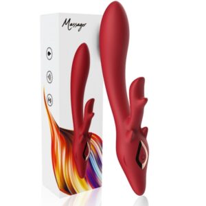 Armony Vibrators-Elk Vibrator Rabbit Curbat Roșu-Silicon, 10 10 Armony Vibrators-Elk Vibrator Rabbit Curbat Roșu-Silicon, 10 - imagine 5
