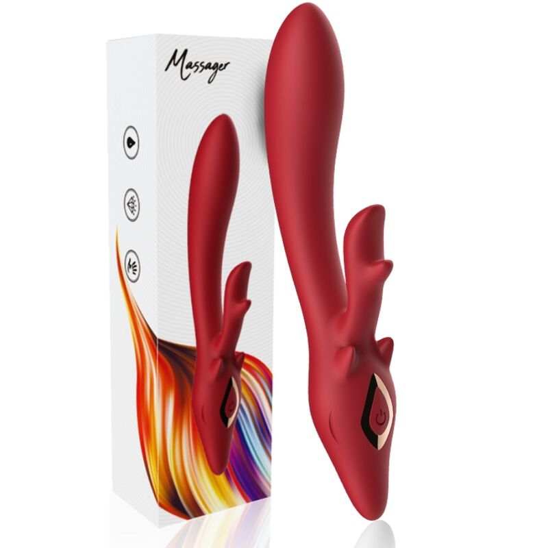 Armony Vibrators-Elk Vibrator Rabbit Curbat Roșu-Silicon, 10 5 img 163389 38e175cb684021eb25a49214f4dd8473 1