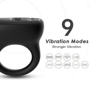 Armony For Him-Inel Vibrator Negru-Silicon, 10 Trepte - imagine 4