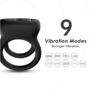 Armony For Him-Vibrator Inel Dublu Negru-Silicon, 10 Trepte 9 Armony For Him-Vibrator Inel Dublu Negru-Silicon, 10 Trepte - imagine 4