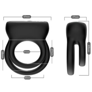 Armony For Him-Vibrator Inel Dublu Negru-Silicon, 10 Trepte 8 Armony For Him-Vibrator Inel Dublu Negru-Silicon, 10 Trepte - imagine 3