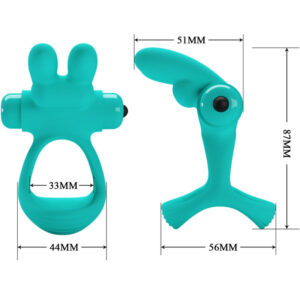For Him-Dante Green Rabbit Inel Vibrator-Silicon, 10 Trepte 13 For Him-Dante Green Rabbit Inel Vibrator-Silicon, 10 Trepte - imagine 6