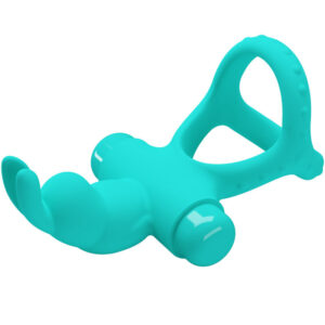 For Him-Figgy Green Rabbit Inel Vibrator-Silicon, 10 Trepte - imagine 5