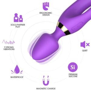 Armony Massagers-Massager și Vibrator Rabbit Mov-Silicon, 10 - imagine 3