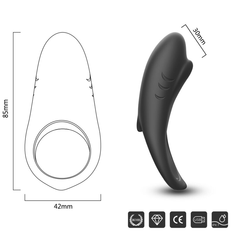 Armony For Him-Shark Inel Vibrator pentru Cuplu cu Telecomandă 2 img 163814 24e9932381ec4d9fafd684ff88f5ea7d 1