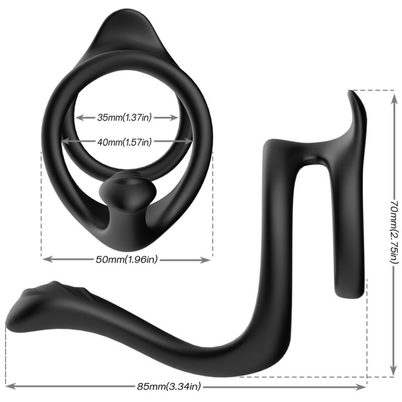 Armony For Him-Inel Anal Dublu Tail, Negru-Silicon 2 img 163974 33f227e527a6c6e97790867b00039953 1