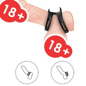 Armony For Him-Dualring Double Elastic Ring Negru-Silicon - imagine 3
