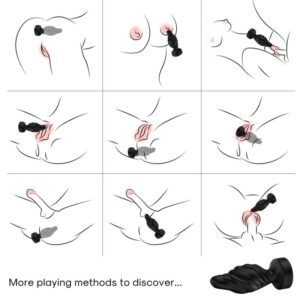 Armony Anal-Vibrator Plug Anal cu Telecomandă Negru-Silicon, 10 - imagine 3