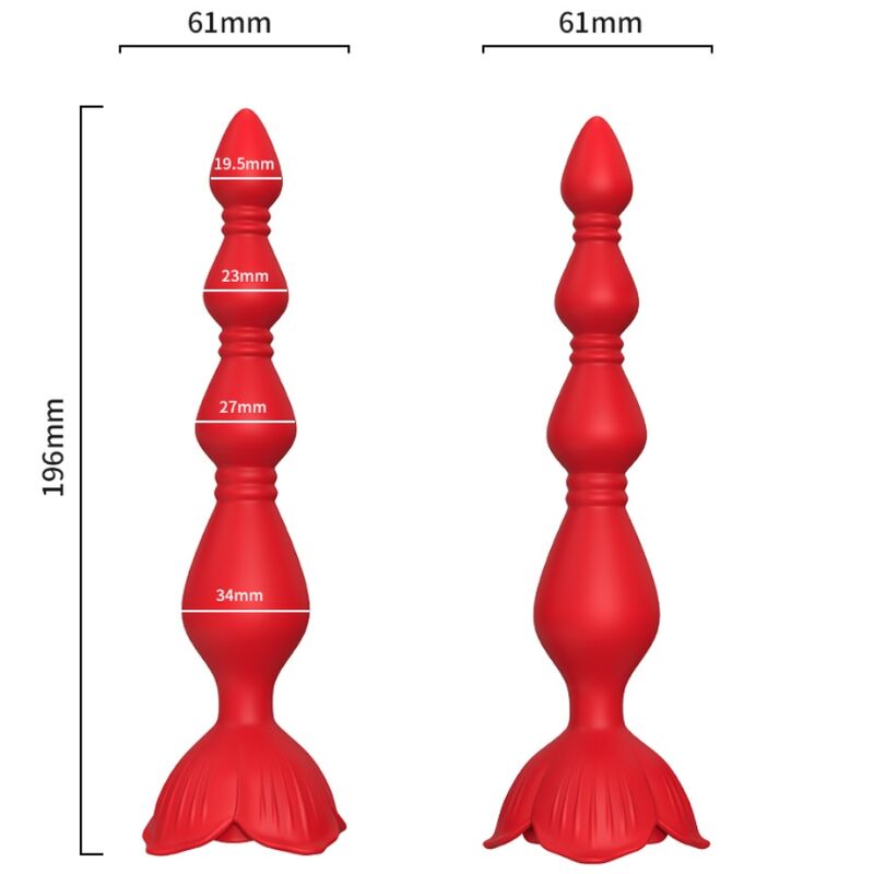 Armony Anal-Vibrator Pagoda Roz & Dop Anal Roșu-Silicon, 10 Trepte 1 img 164116 bafc82da229cac06cd04b5bb1203704f 1