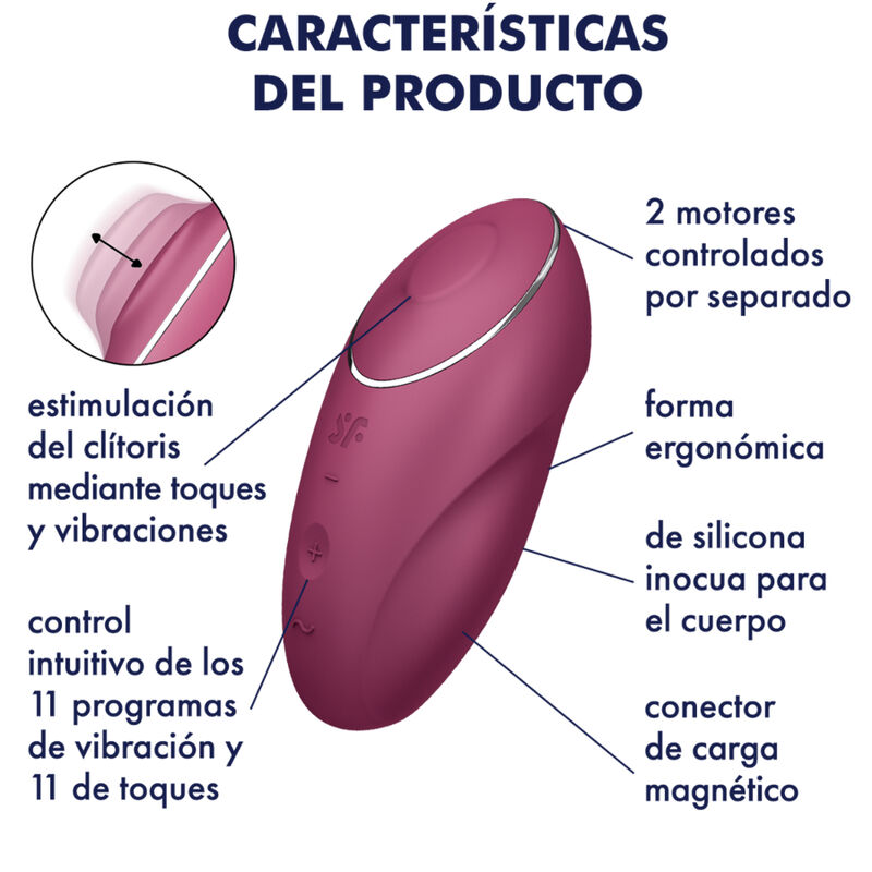 Satisfyer-Tap & Climax 1 Vibrator Lay-on, Gri/Roșu-Silicon, 10 1 Satisfyer-Tap & Climax 1 Vibrator Lay-on, Gri/Roșu-Silicon, 10 · Vibratoare (imaginea 2)