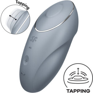 Satisfyer-Tap & Climax 1 Vibrator Lay-on, Gri/Roșu-Silicon, 10 11 Satisfyer-Tap & Climax 1 Vibrator Lay-on, Gri/Roșu-Silicon, 10 - imagine 6