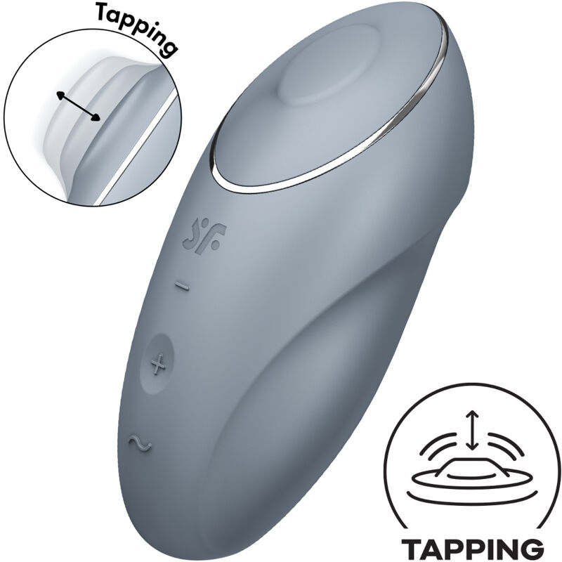 Satisfyer-Tap & Climax 1 Vibrator Lay-on, Gri/Roșu-Silicon, 10 5 img 164501 1315afe59a2285a7b901a40442ea223a 1