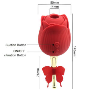 Armony-Butterfly Flower Suction Red-Silicon, 10 Trepte - imagine 2