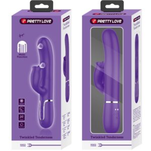 High Tech-Rabbit Vibrator cu Stimulare Tip Lingere, Mov-Silicon - imagine 4