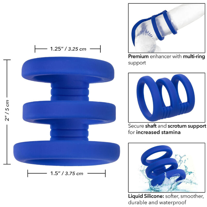 Calexotics-Admiral Inel Triplu pentru Penis Albastru-Silicon 6 img 165715 2e3b74486b3f1e262b1b96789bdb2ba1 1