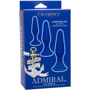 Calexotics-Admiral Kit 3 Pluguri Anale Albastre-Silicon, Ventuza - imagine 3