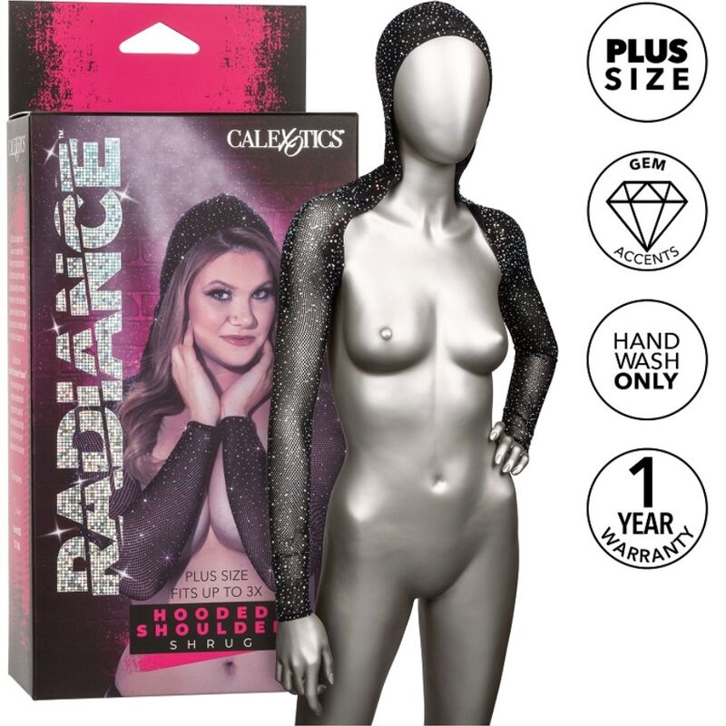 Calexotics-Radiance Shrug cu Glugă și Strasuri, Mărime Mare-Sticla 1 Calexotics-Radiance Shrug cu Glugă și Strasuri, Mărime Mare-Sticla · Accesorii Lenjerie