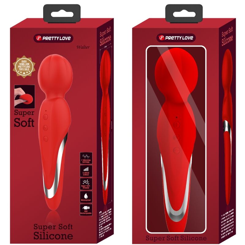 High Tech-Walter Vibrator Wand Roșu-Silicon, 7 Trepte, USB 4 img 169794 13d020a3967525ec94bb8c2fb00d3ad6 1