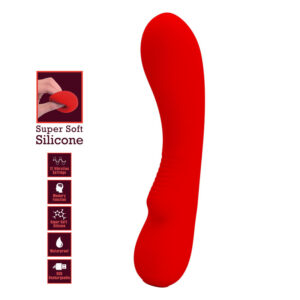 High Tech-Prescott Vibrator Reîncărcabil Roșu-Silicon, 12 Trepte 15 High Tech-Prescott Vibrator Reîncărcabil Roșu-Silicon, 12 Trepte - imagine 6