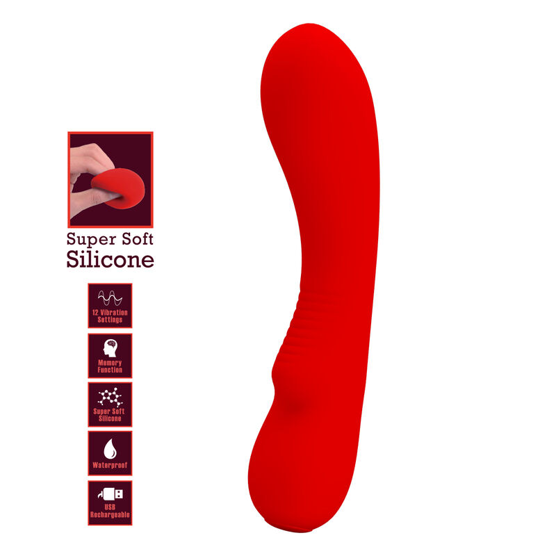 High Tech-Prescott Vibrator Reîncărcabil Roșu-Silicon, 12 Trepte 6 img 170063 fcac4970b1165db89d64b50088691261 1