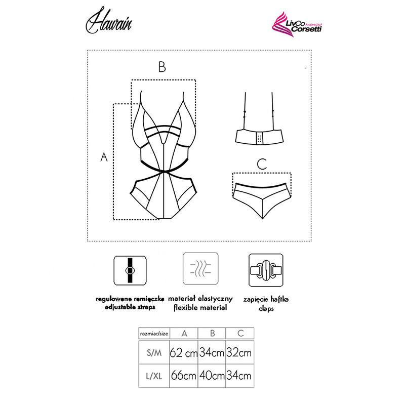 Livco Corsetti Fashion-Hawain LC-90665 Body Negru, S/M/L/XL 3 img 170966 1c5b635357385543abbdc6d048bdf356 1
