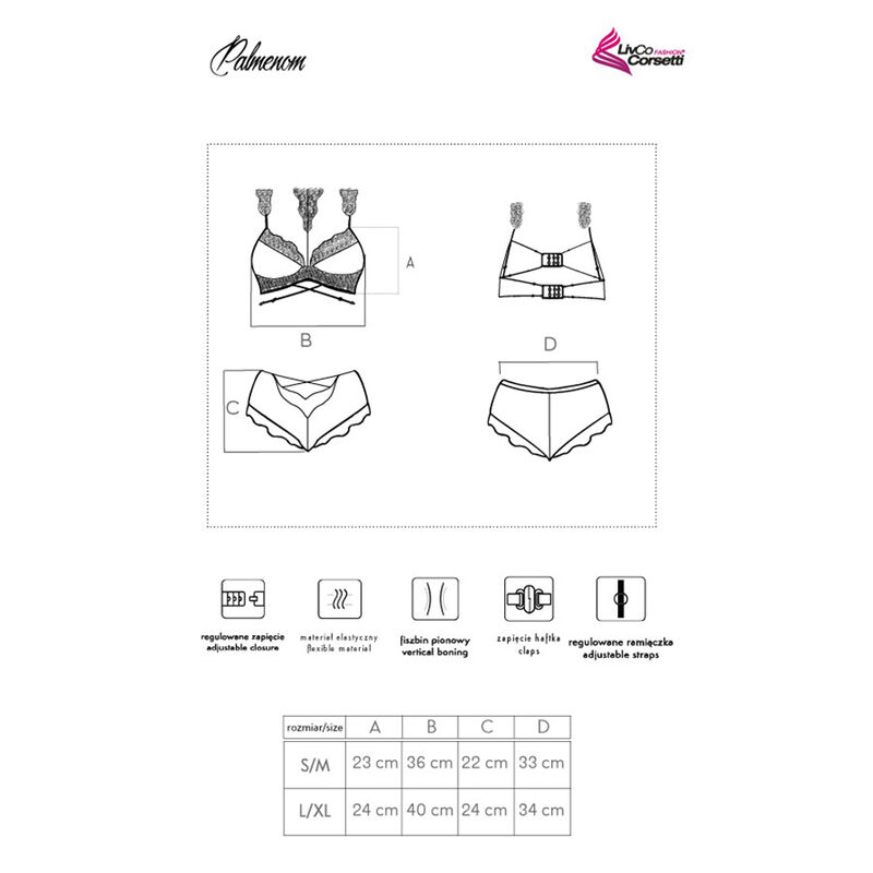 Livco Corsetti Fashion-Palmenom LC-90614 Sutien + Chilot Negru 1 Livco Corsetti Fashion-Palmenom LC-90614 Sutien + Chilot Negru · Lenjerie Sexy Femei (imaginea 2)