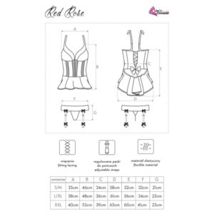 Livco Corsetti Fashion-Red Rose LC-90130 Corset + Tanga Roșu, L/XL 8 Livco Corsetti Fashion-Red Rose LC-90130 Corset + Tanga Roșu, L/XL - imagine 2