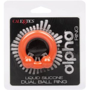 Calexotics-Alpha Dual Ball Ring Portocaliu-Silicon, Waterproof - imagine 4