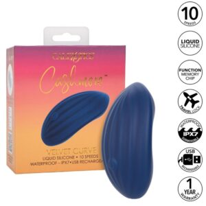 Calexotics-Cashmere Velvet Curve Albastru-Silicon, 10 Trepte 12 Calexotics-Cashmere Velvet Curve Albastru-Silicon, 10 Trepte - imagine 2