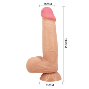 Dildos-Sliding Skin Series Dildo Realist cu Ventuză 21.8 cm-TPR - imagine 3
