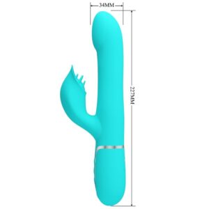 High Tech-Rabbit Vibrator Pearls Aqua Green-Silicon, 7 Trepte, USB 17 High Tech-Rabbit Vibrator Pearls Aqua Green-Silicon, 7 Trepte, USB - imagine 7