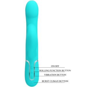 High Tech-Rabbit Vibrator Pearls Aqua Green-Silicon, 7 Trepte, USB 18 High Tech-Rabbit Vibrator Pearls Aqua Green-Silicon, 7 Trepte, USB - imagine 8