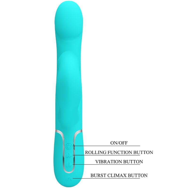 High Tech-Rabbit Vibrator Pearls Aqua Green-Silicon, 7 Trepte, USB 8 img 173759 0edd73d5bc3c3037d9ae2fdf2e6898bd 1