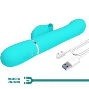 High Tech-Rabbit Vibrator Pearls Aqua Green-Silicon, 7 Trepte, USB 19 High Tech-Rabbit Vibrator Pearls Aqua Green-Silicon, 7 Trepte, USB - imagine 9